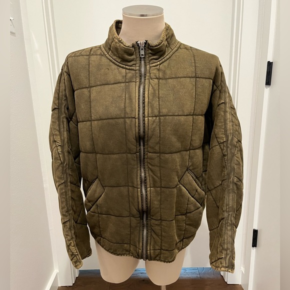Free People Jackets & Blazers - Free People Quilted Green Doleman Jacket